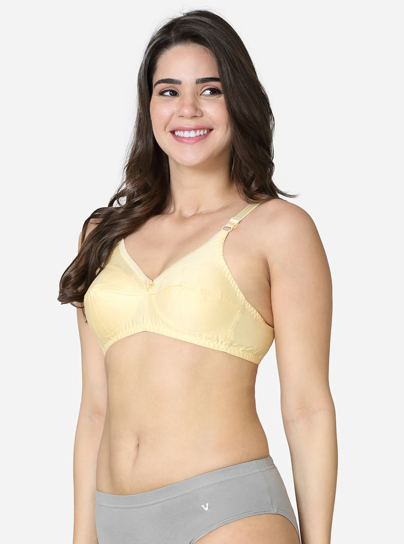 Combed cotton high coverage double layered shaper bra