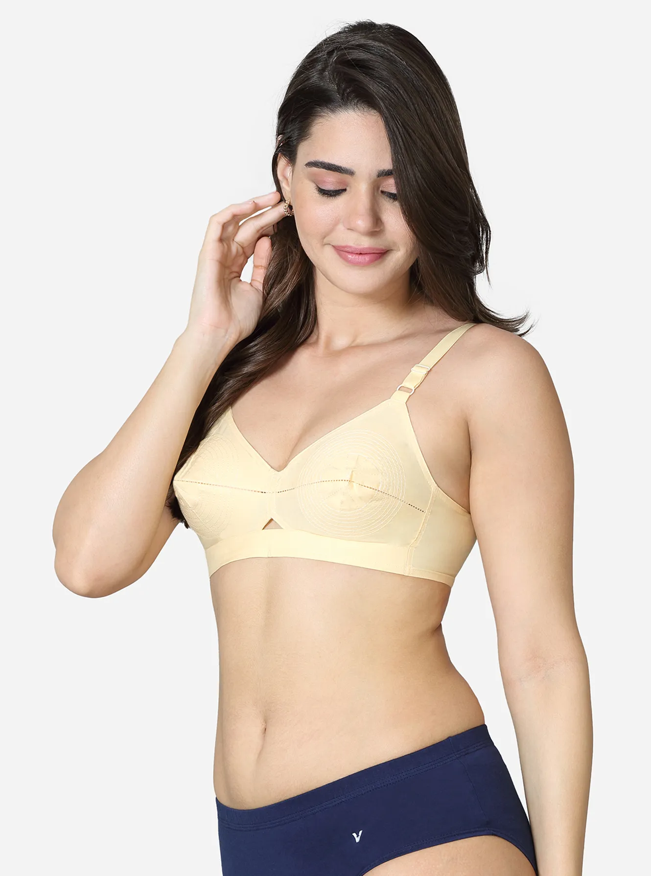 Chandra Kiran ck Elastic Strap Pure cotton bra (COMBO 4) Round stiched bra