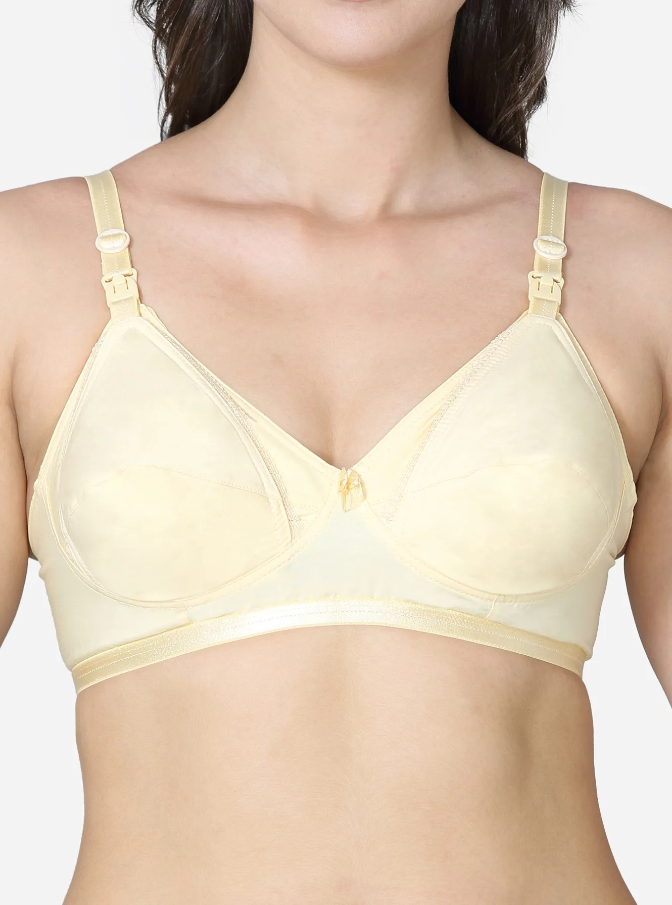 Maternity bra with detachable front flap
