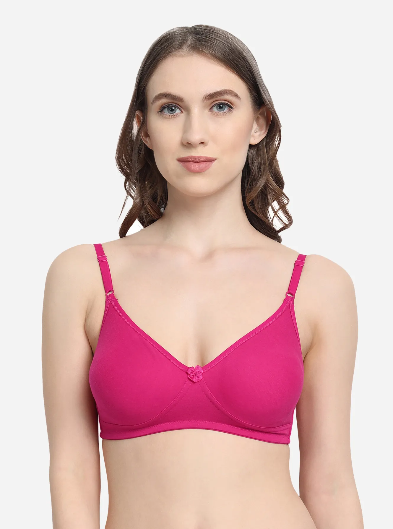 Buy VStar Double Layered Non Wired Full Coverage Super Support Bra - Pink  at Rs.447 online