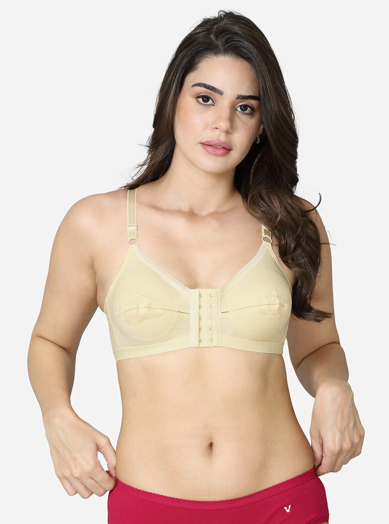 Front Closure Knitted ,moulded Cup-front Open Bra (v-star) at Best