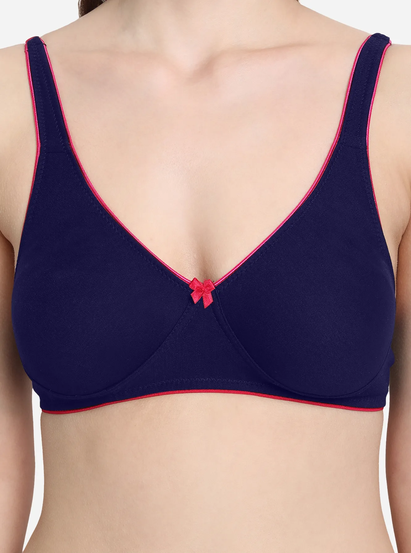 Camisole style double layered slip-on bra with adjustable straps