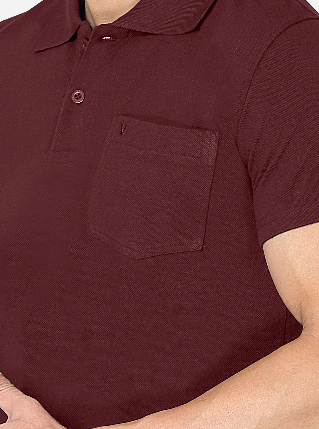 Half sleeved regular fit polo T shirt with pocket
