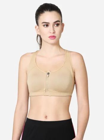 Plain Seamless V Star Red Low Impact Padded Sports Bra at Rs 499