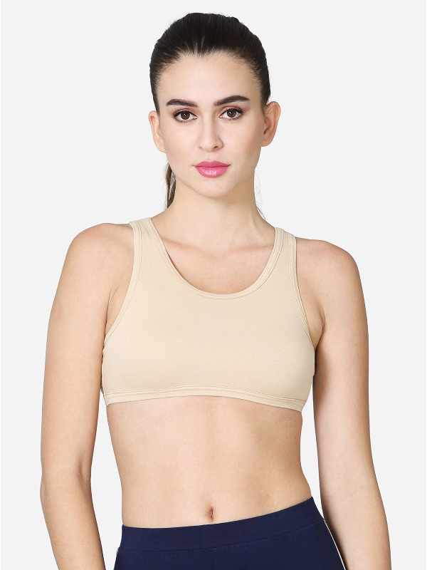 Plain Seamless V Star Red Low Impact Padded Sports Bra at Rs 499