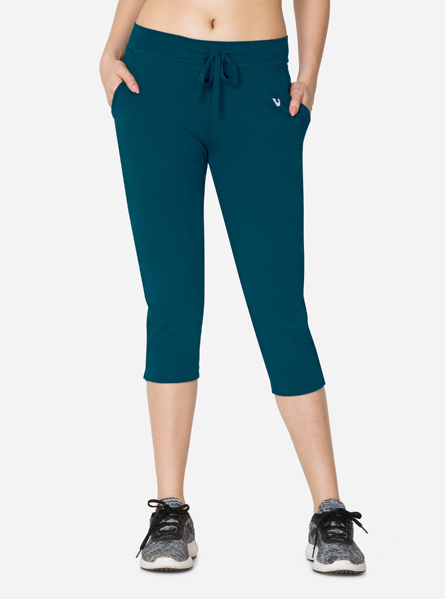 Plain cotton stretch lounge capri