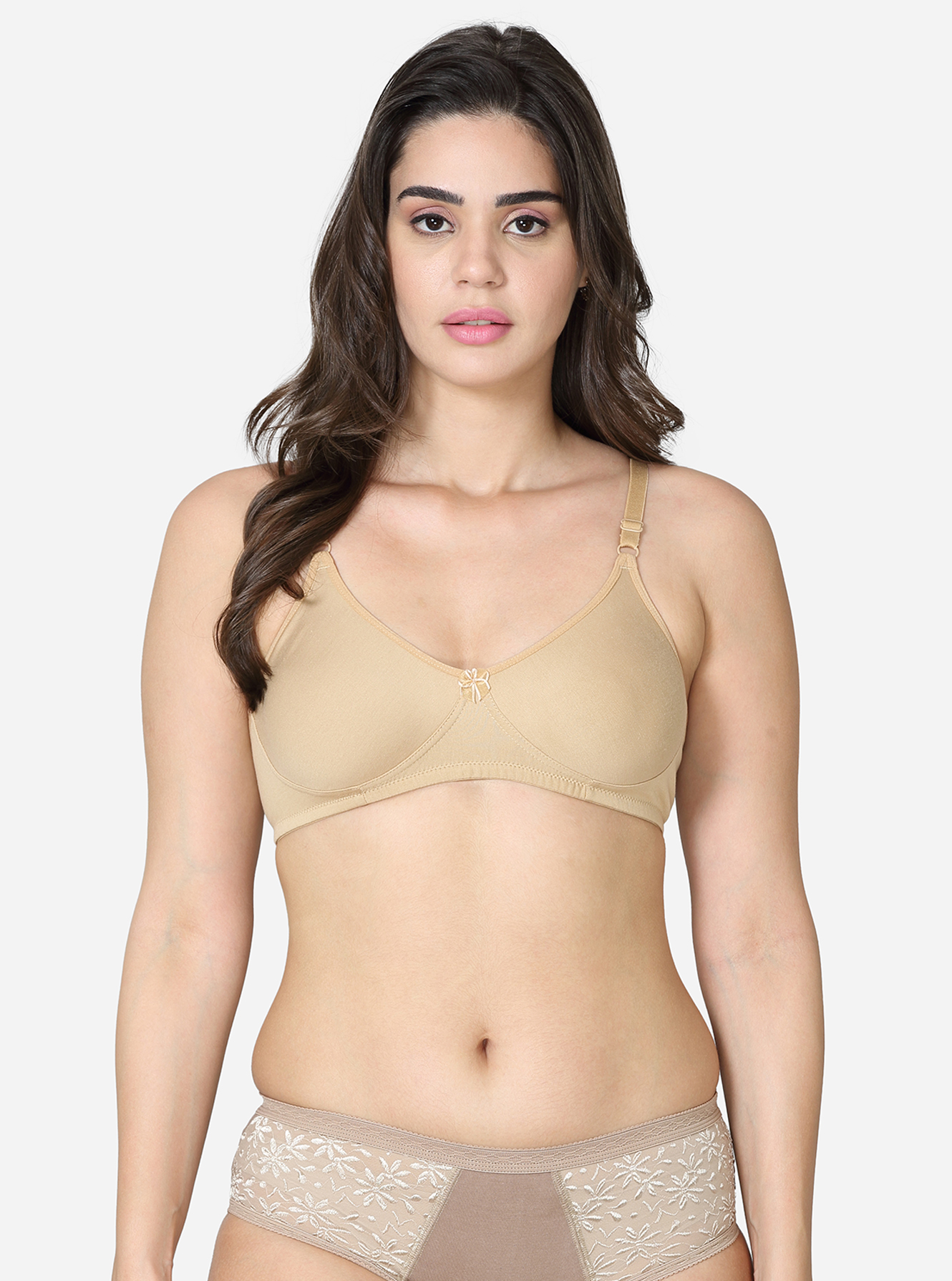 Full coverage daily wear bra with hidden side shaper panels