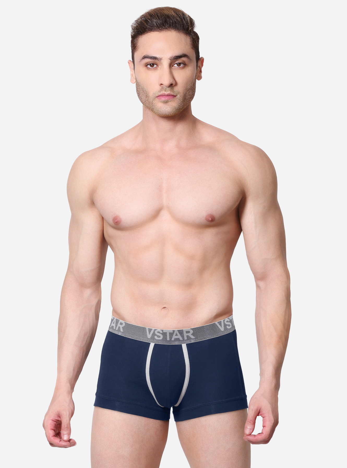 Premium cotton trunk with wide outer elastic waistband