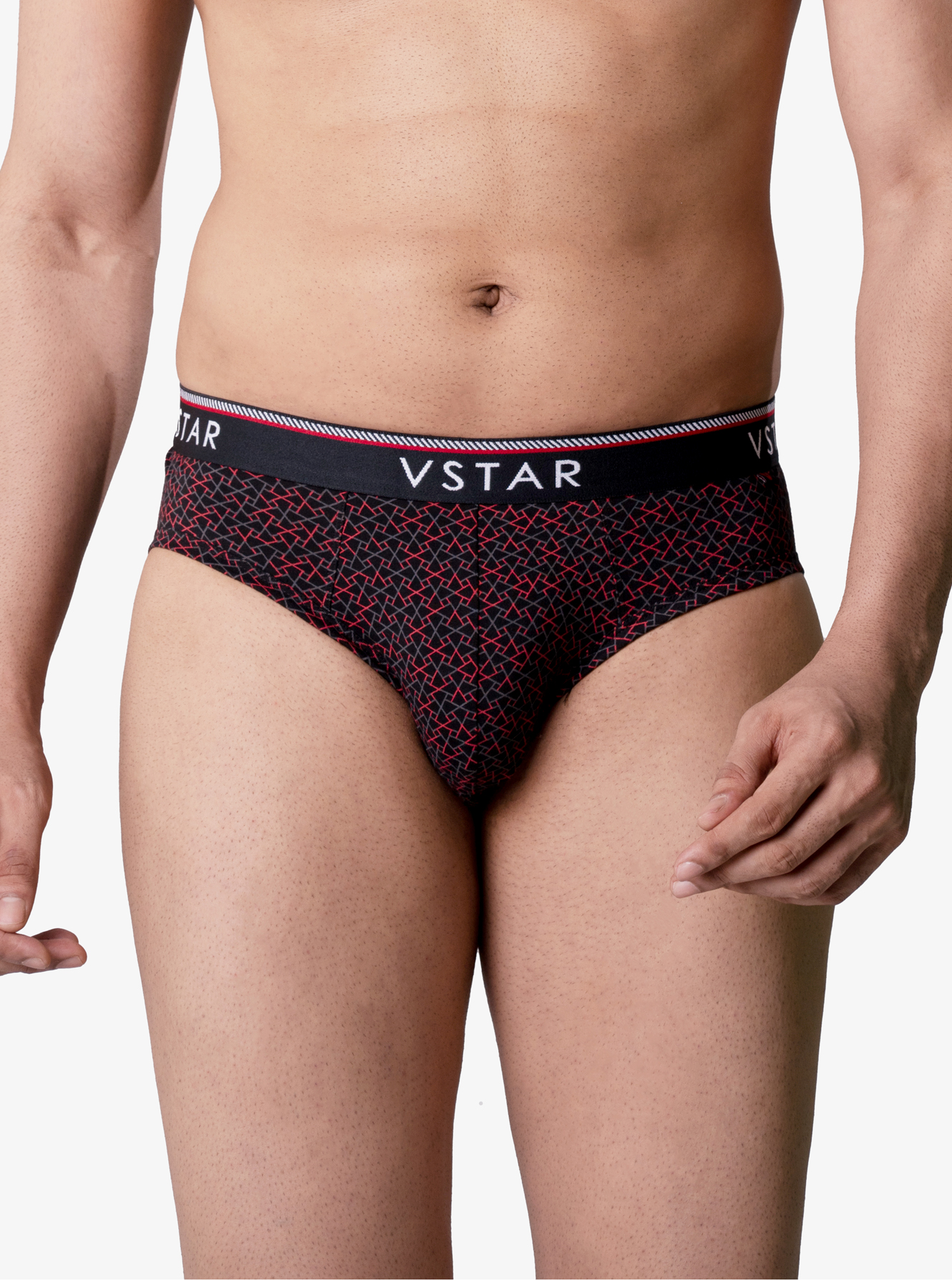 Super soft elastane printed brief with micro nylon waist band