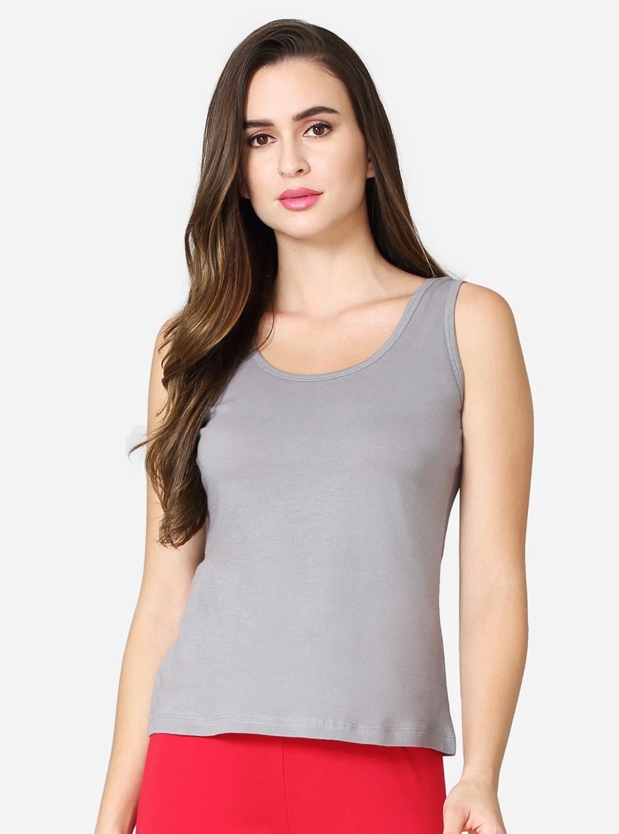 Women's Seamless Padded Camisole with Lace Tirm Slim-Fit Tank Top